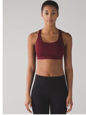 Lululemon Energy Sports Bra Deep Rouge Size 8 Burgundy